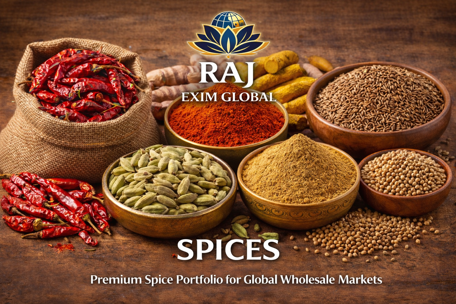 Raj EXIM GLOBAL spices product line